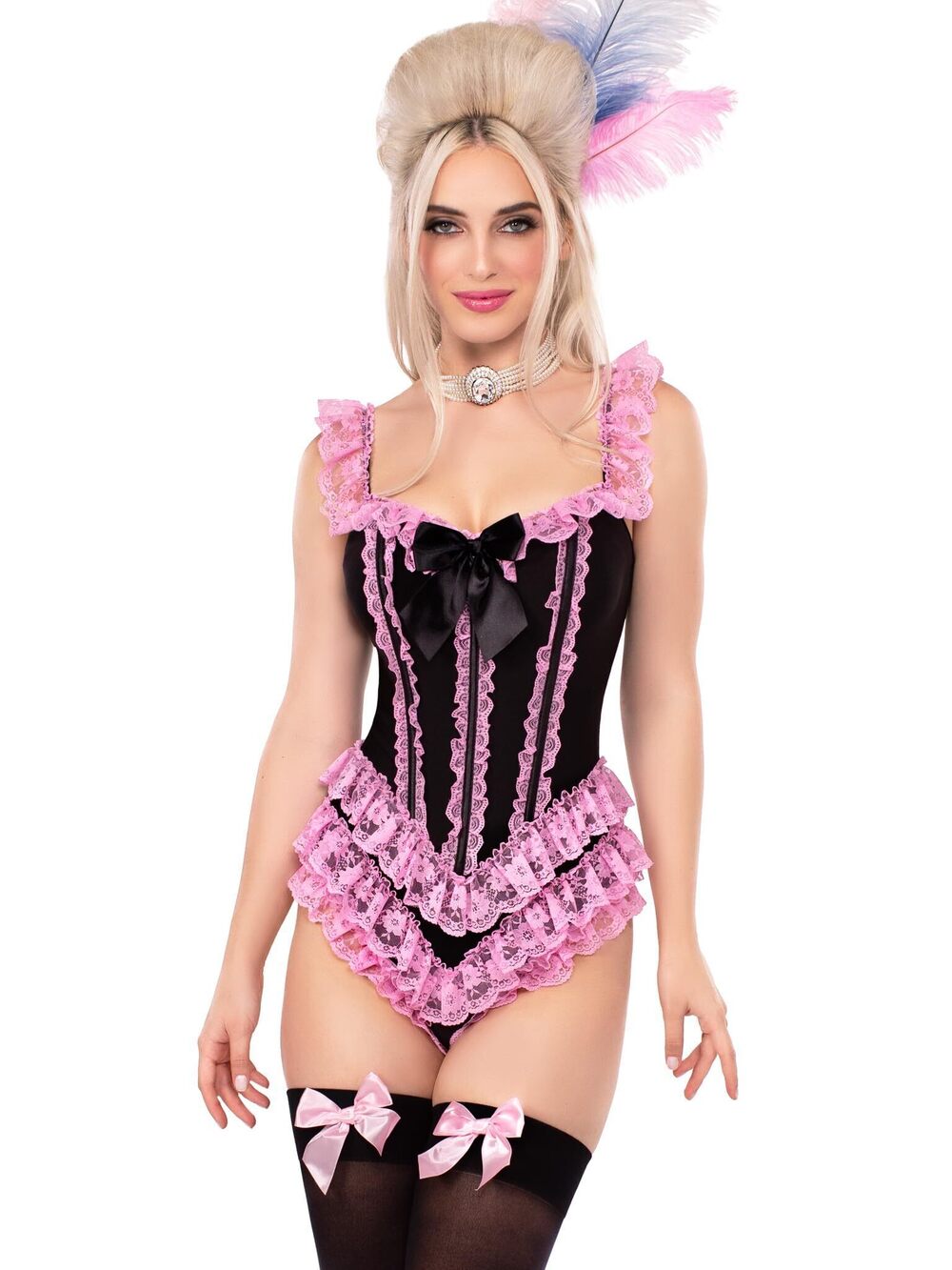 4662 Ruffle Bodysuit with Boning Sexy Halloween Costumes Adult Sexy